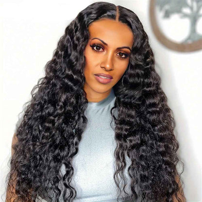 Synthetic Long Curly Hair Wig with Middle Part