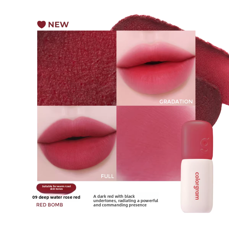 Korean Colorgram Matte Reiskuchen Lipgloss Samt-Lippenstift