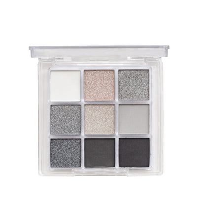 Schwarze Lidschattenpalette mit neun Farben