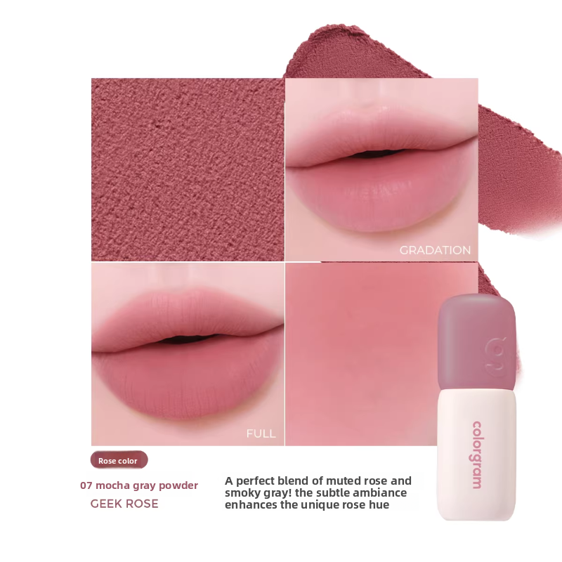 Korean Colorgram Matte Reiskuchen Lipgloss Samt-Lippenstift