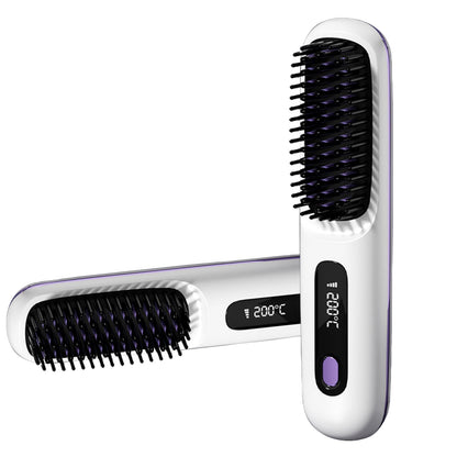 SheNova Portable Straightener Brush - GoBrush PRO + Free Leather Pouch