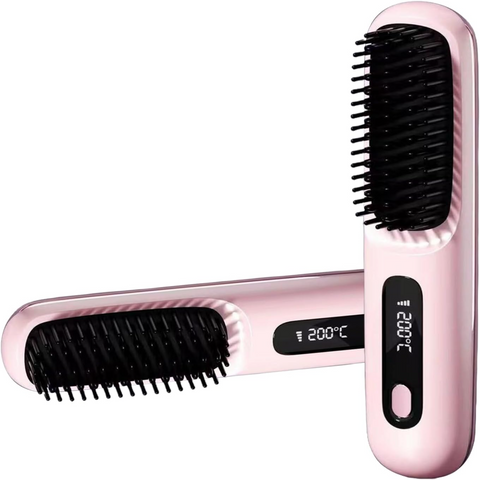 SheNova Portable Straightener Brush - GoBrush PRO + Free Leather Pouch