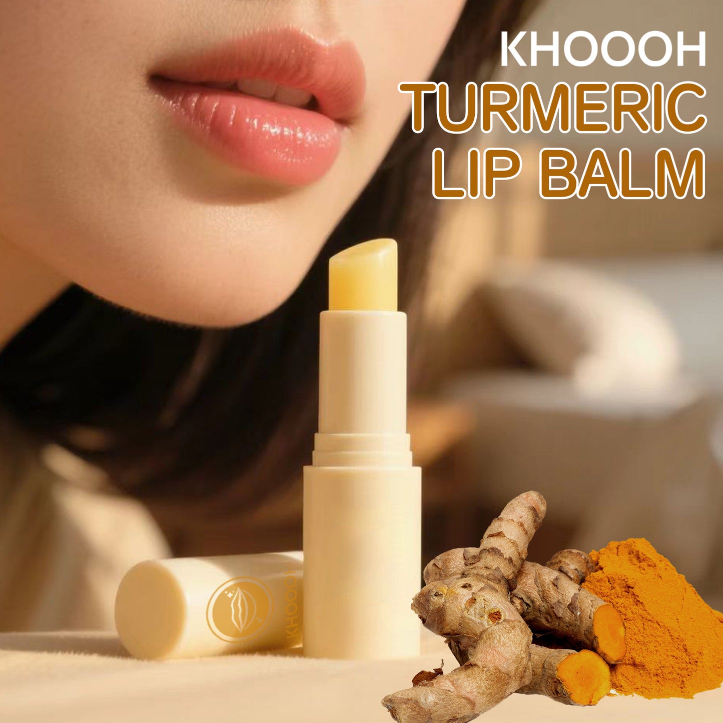 KHOOOH Kurkuma Feuchtigkeitsspendender Lippenstift-Balsam