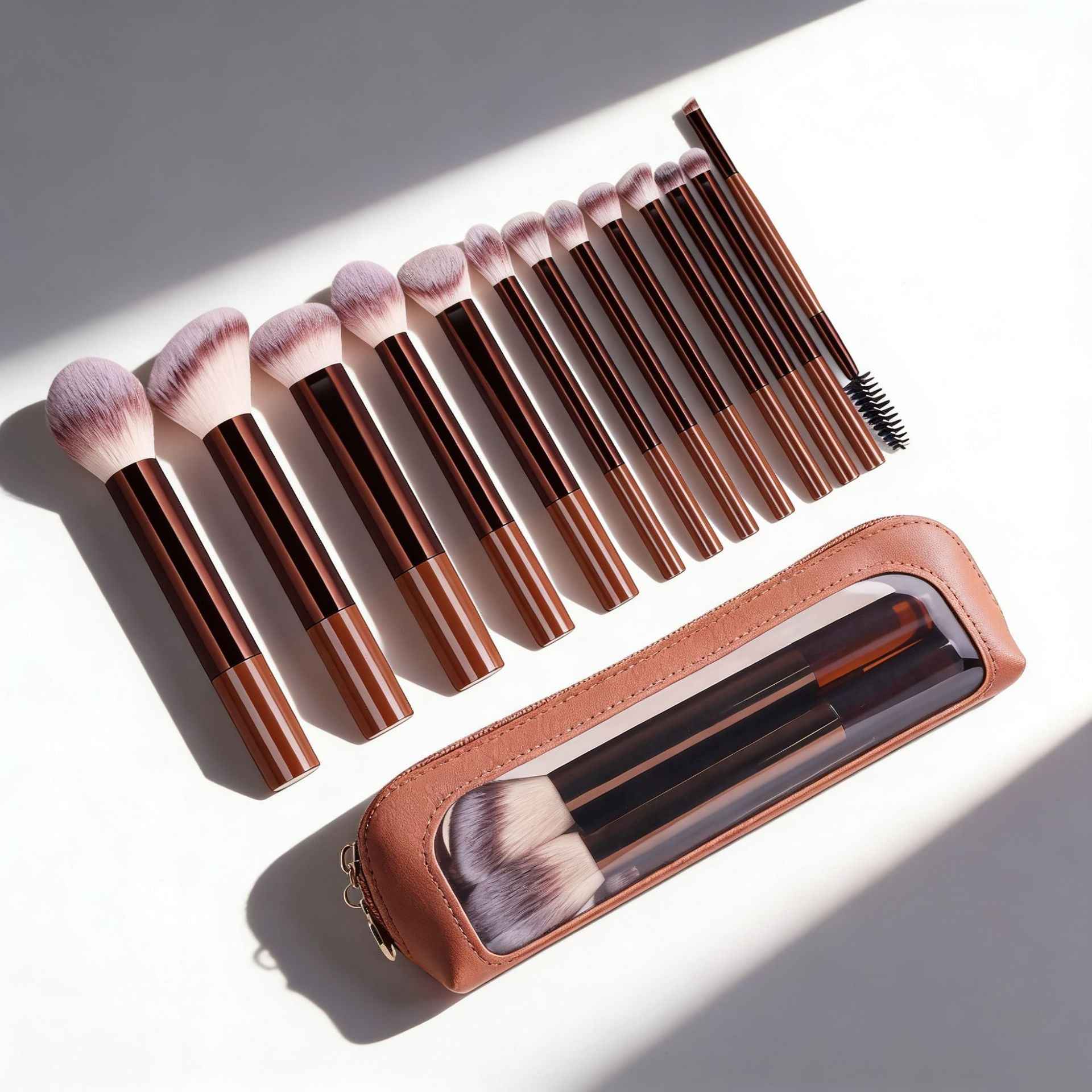 13-Piece Makeup Brush Set with Long Handle