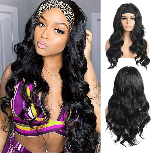 Scarf Headband Wig with Long Curly Hair