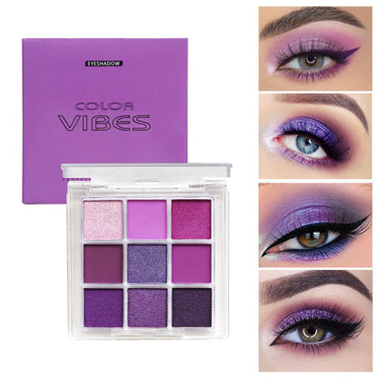 Schwarze Lidschattenpalette mit neun Farben