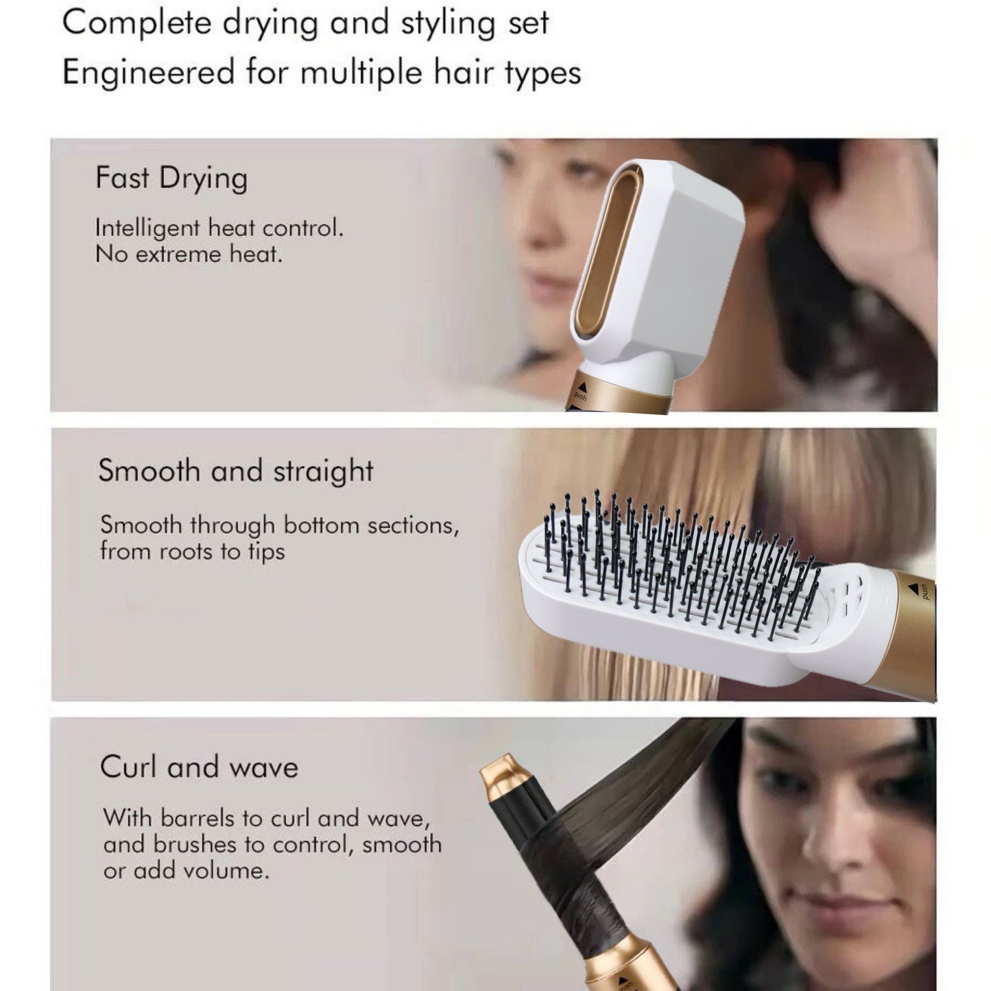 Multifunktionaler Haarstyler mit Warmluftkamm