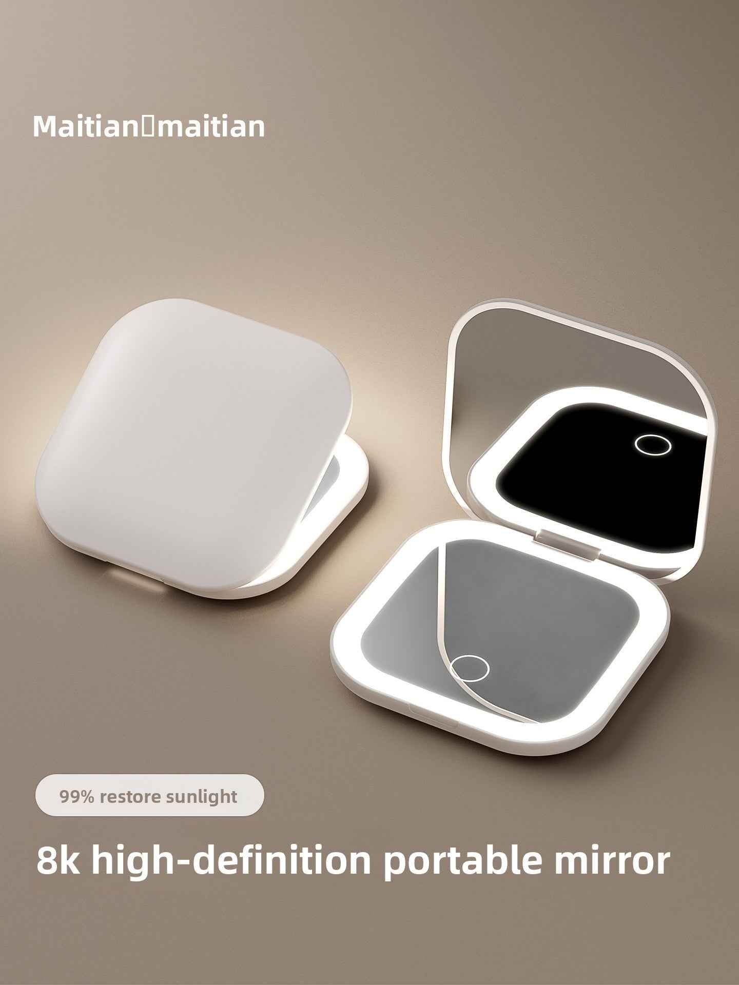 Portable LED Illuminated Makeup Mirror with Travel Case