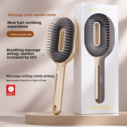 Air Cushion Comb with Anti-Static Steel Pins