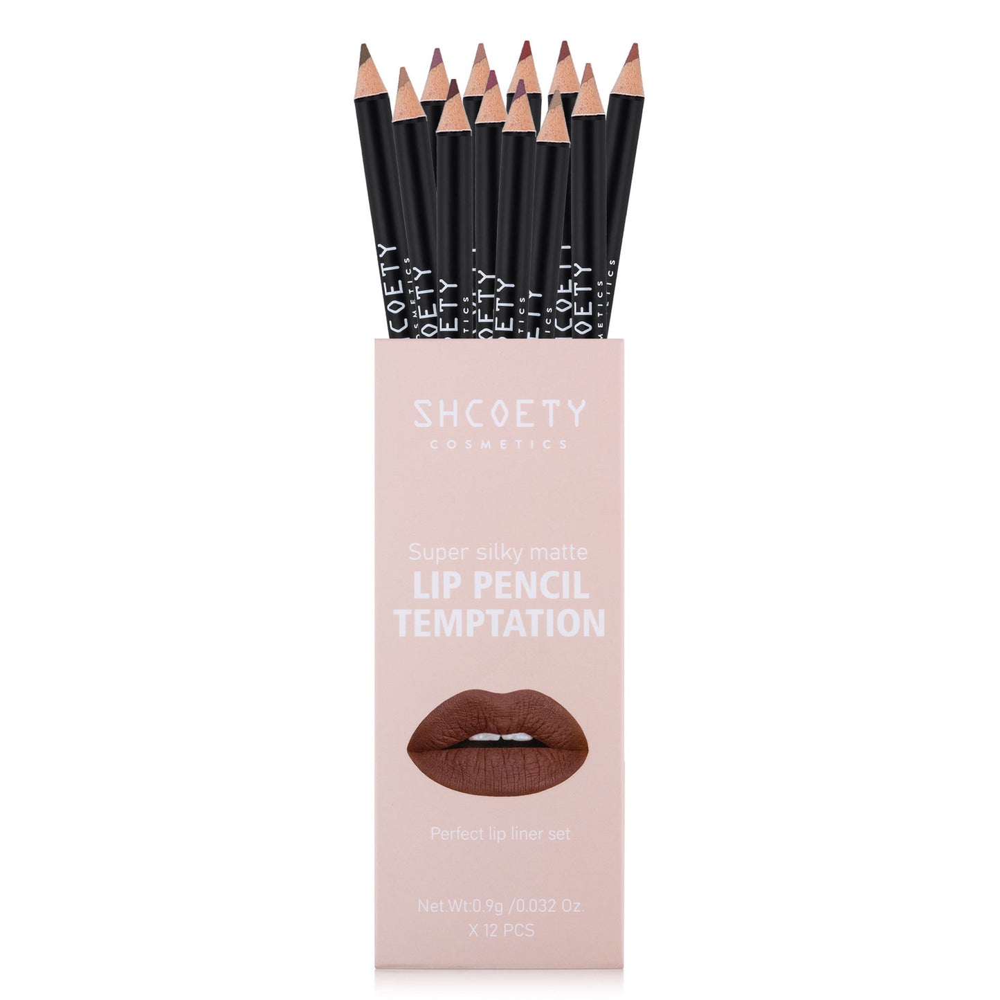 12-Farben Matter Lippenstift und Liner Set