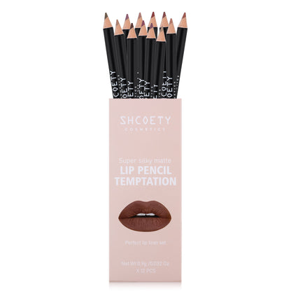 12-Farben Matter Lippenstift und Liner Set