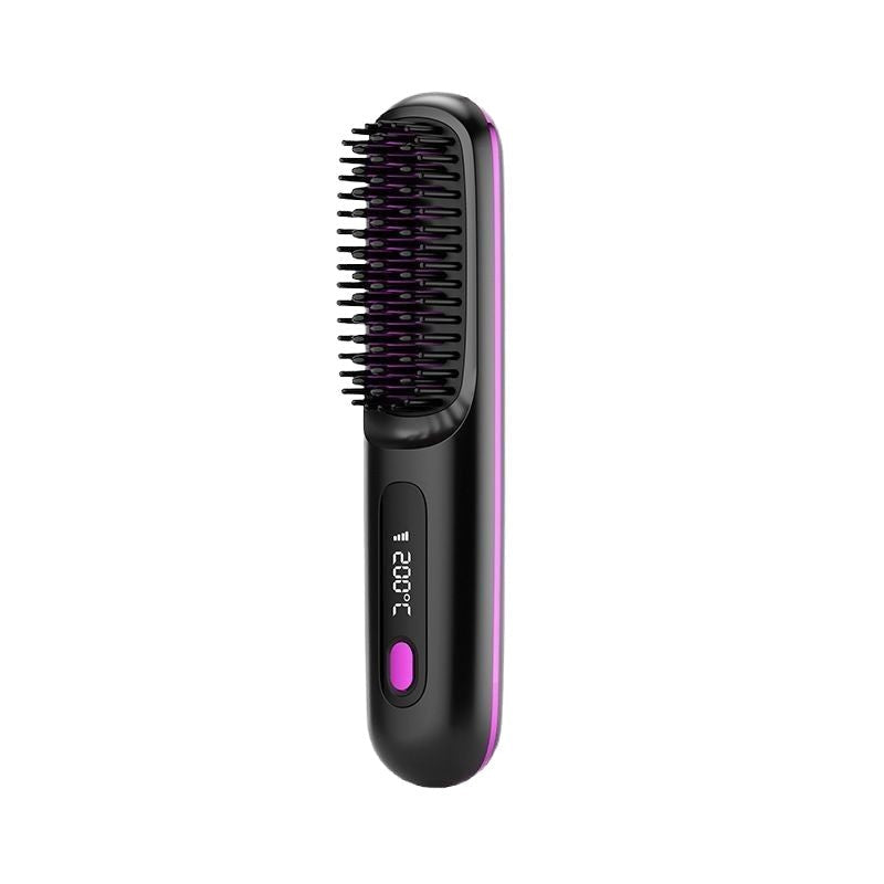 SheNova Portable Straightener Brush - GoBrush PRO + Free Leather Pouch