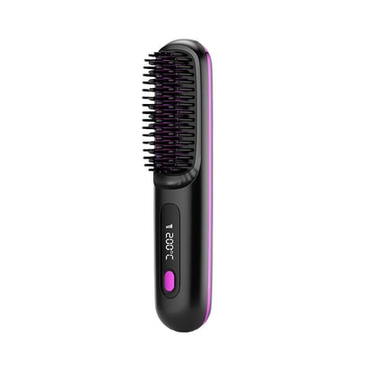 SheNova Portable Straightener Brush - GoBrush PRO + Free Leather Pouch