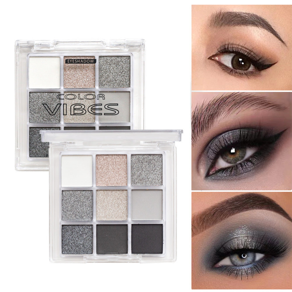 Schwarze Lidschattenpalette mit neun Farben