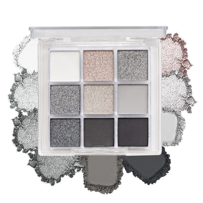 Schwarze Lidschattenpalette mit neun Farben
