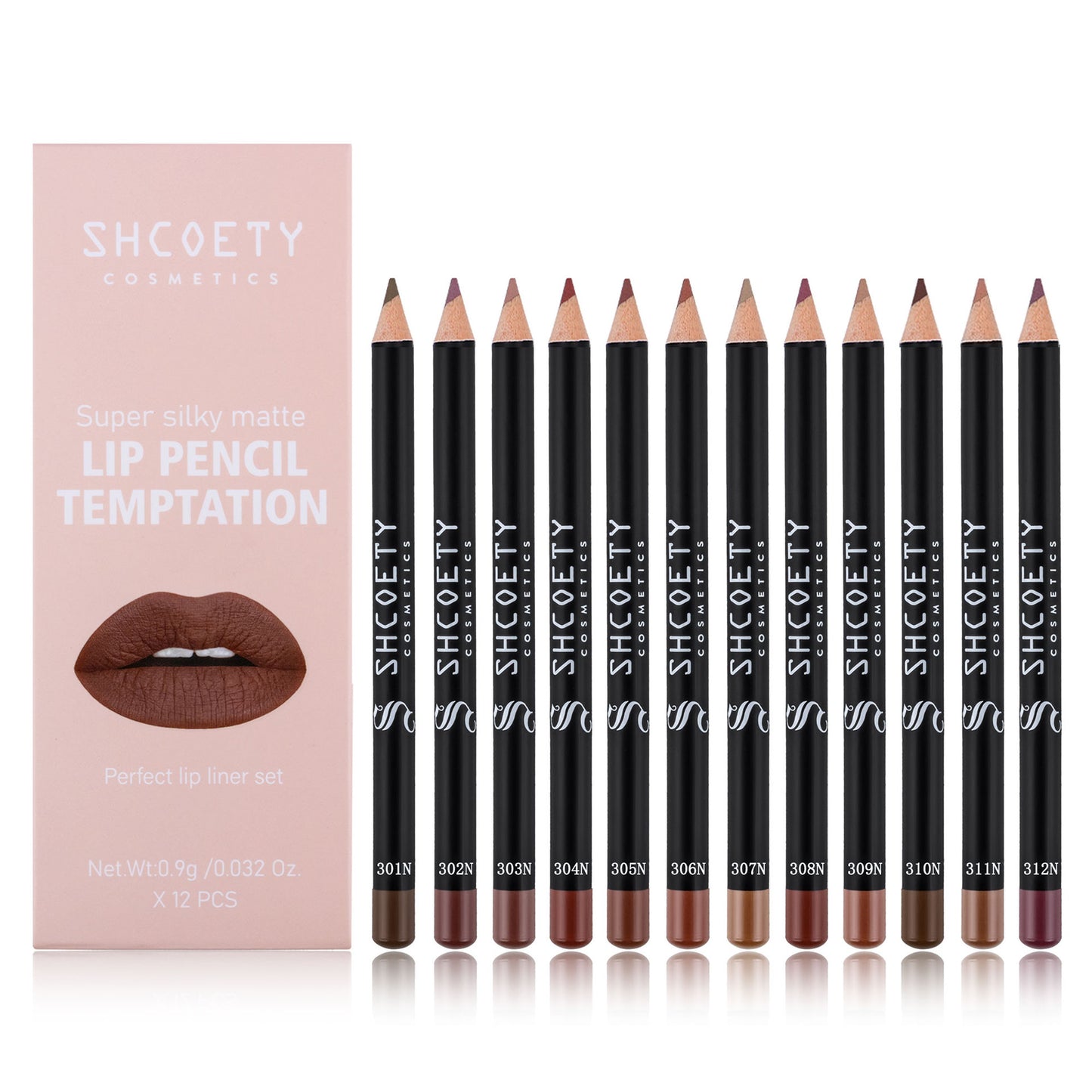 12-Farben Matter Lippenstift und Liner Set