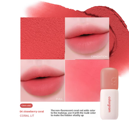 Korean Colorgram Matte Reiskuchen Lipgloss Samt-Lippenstift