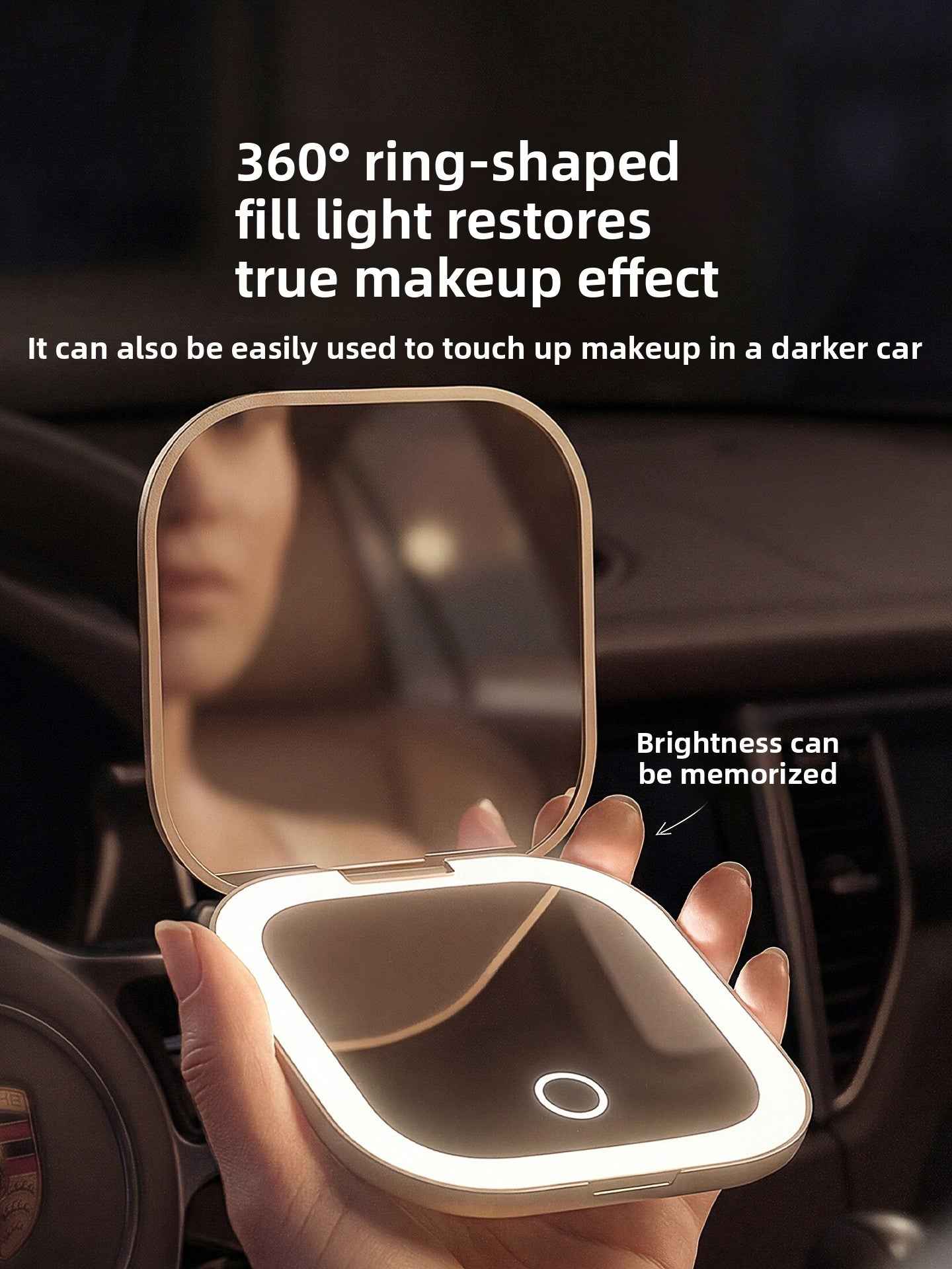 Portable LED Illuminated Makeup Mirror with Travel Case