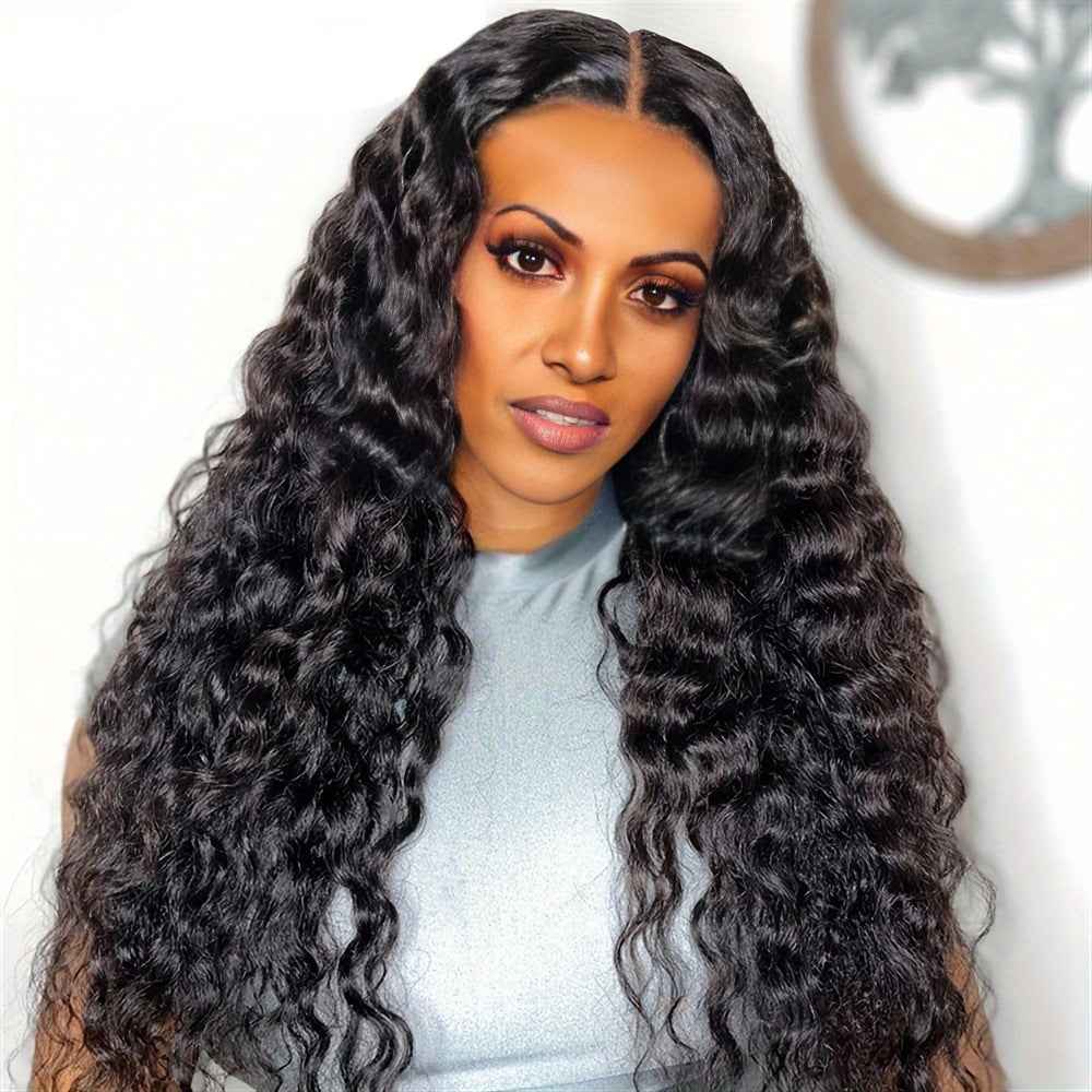 Synthetic Long Curly Hair Wig with Middle Part