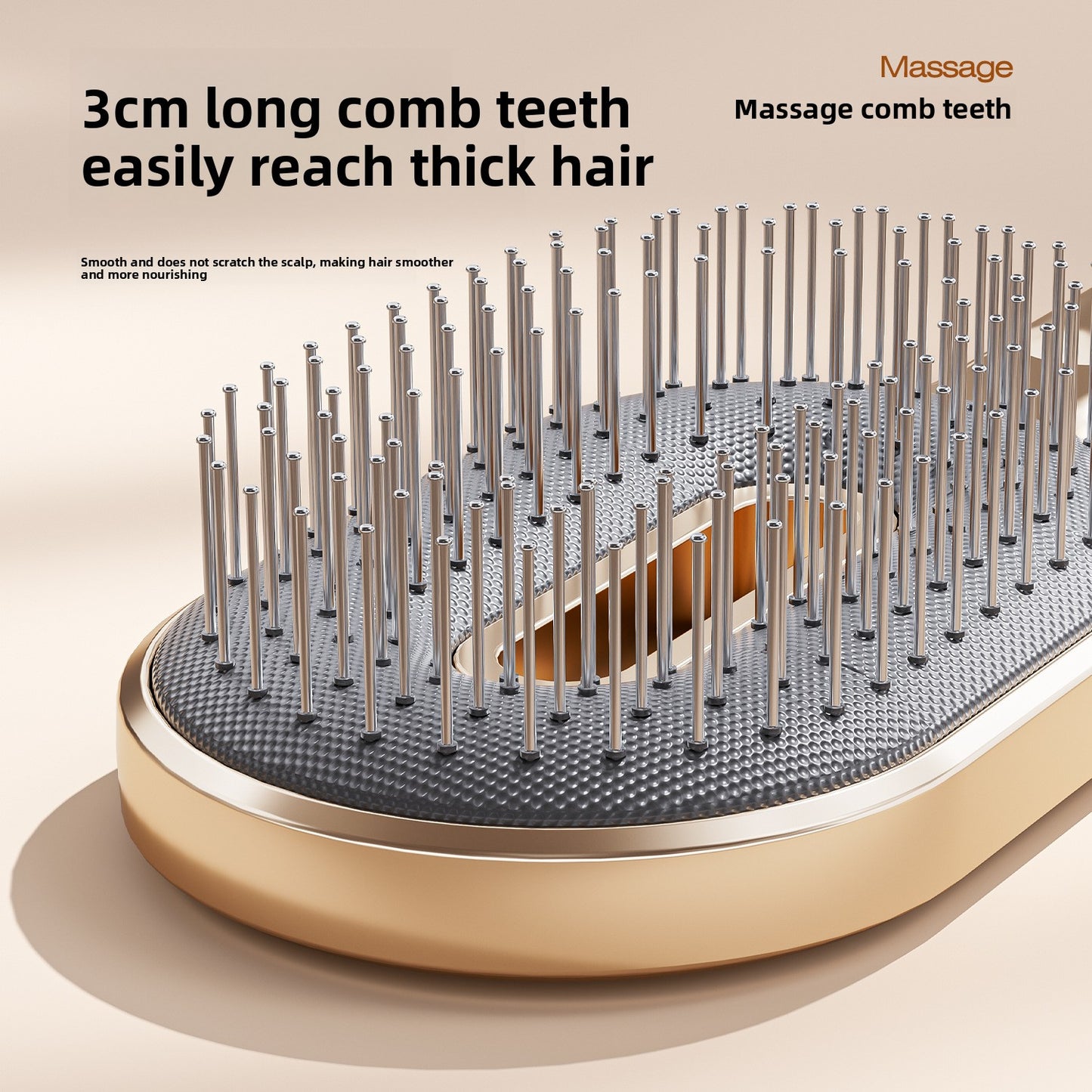 Air Cushion Comb with Anti-Static Steel Pins