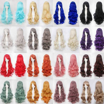 Long Curly Synthetic Wig with Button Net