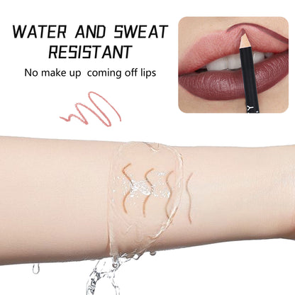 12-Farben Matter Lippenstift und Liner Set