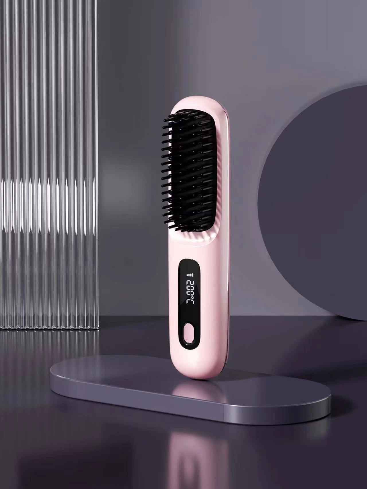 SheNova Cordless Hair Straightening Brush – Portable 2-in-1 Anti-Frizz Styler