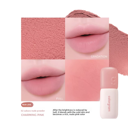 Korean Colorgram Matte Reiskuchen Lipgloss Samt-Lippenstift