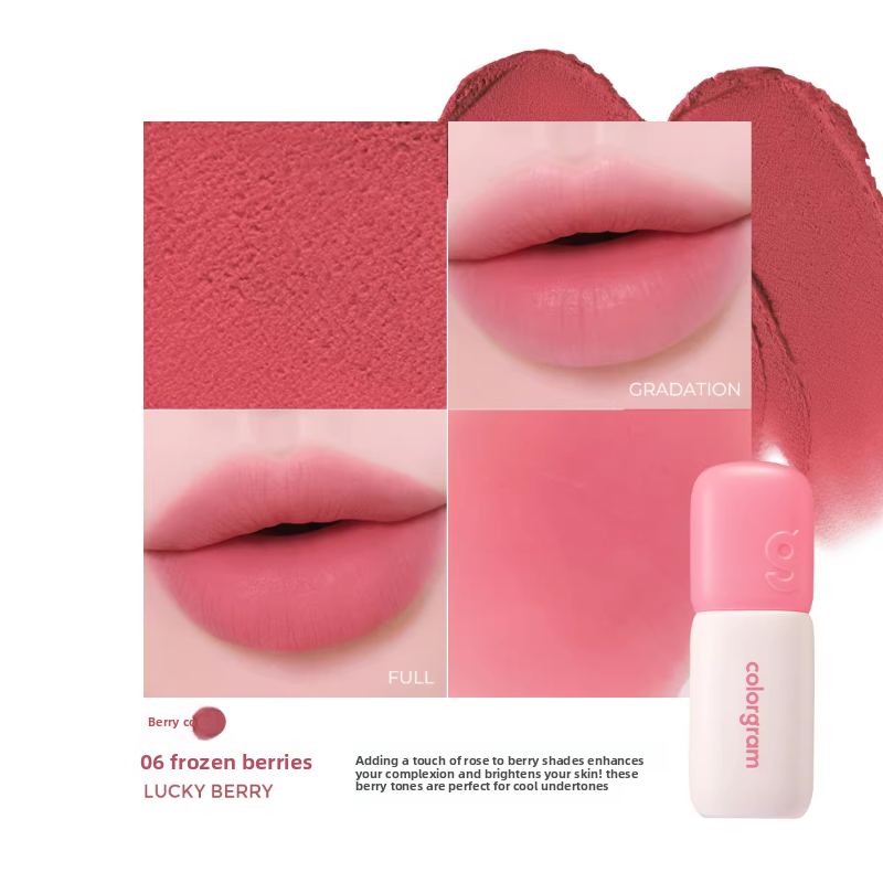Korean Colorgram Matte Reiskuchen Lipgloss Samt-Lippenstift