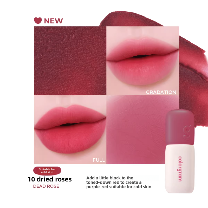 Korean Colorgram Matte Reiskuchen Lipgloss Samt-Lippenstift