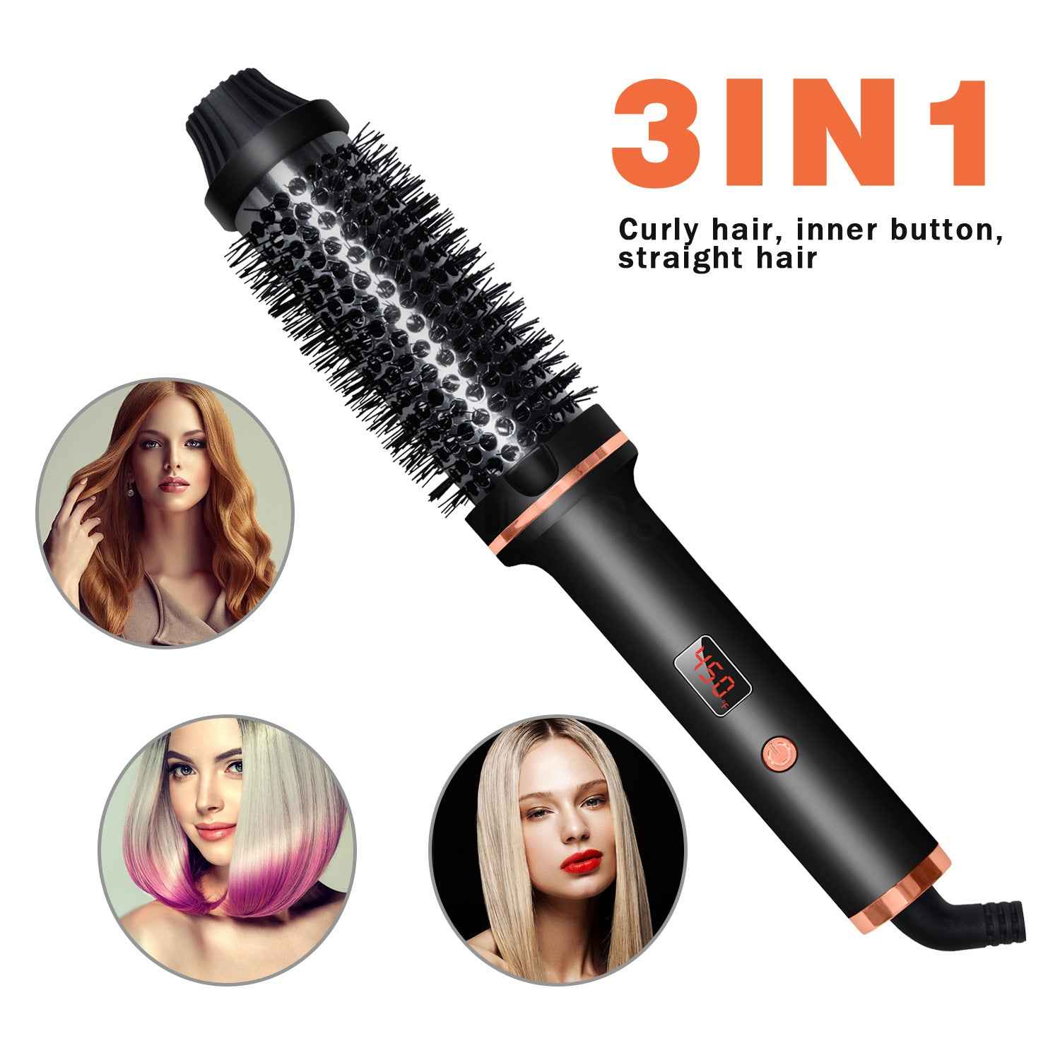 Multifunctional Hair Styling Comb with Temperature Control